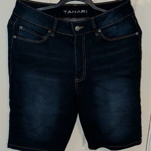 Tahari Women's Dark Blue Jean Shorts
